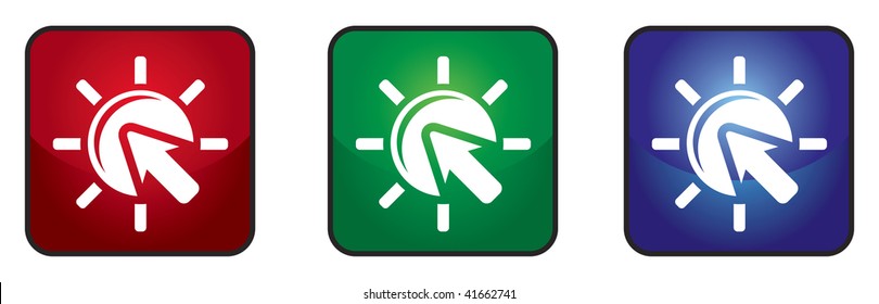 Click button with arrow and white background