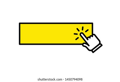 Click button blank with hand clicking icon