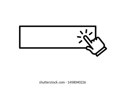 Click button blank with hand clicking icon