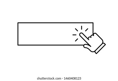 Click button blank with hand clicking icon