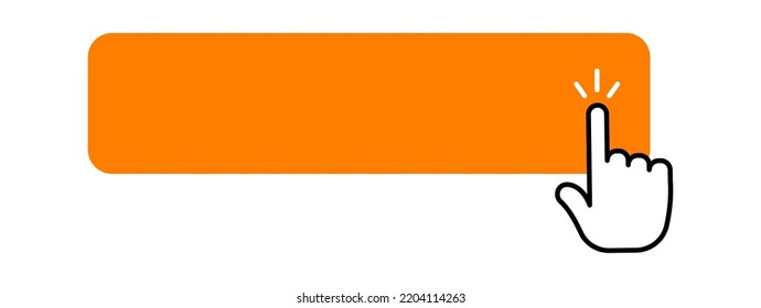 Click Button with Cursor Web Design element. Vector illustration