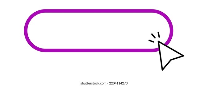 Click Button with Cursor Web Design element. Vector illustration