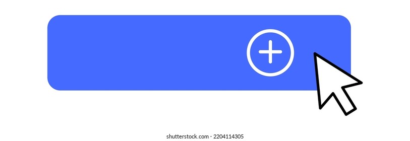 Click Button with Cursor Web Design element. Vector illustration