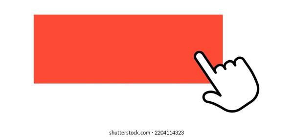 Click Button with Cursor Web Design element. Vector illustration