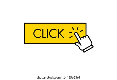 Click button with hand clicking icon