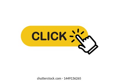 Click Button Hand Clicking Icon Stock Vector (Royalty Free) 1449136265 ...