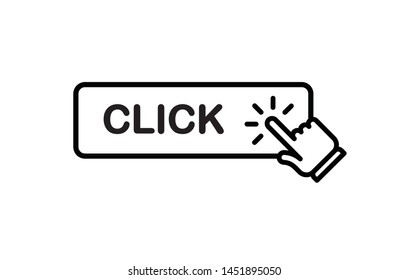 Click button with hand clicking icon