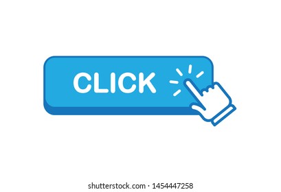 Click Here Button Hand Clicking Icon Stock Vector (Royalty Free) 1558108538