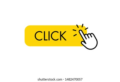 Click Button Hand Clicking Isolated Vector Stock Vector (Royalty Free ...