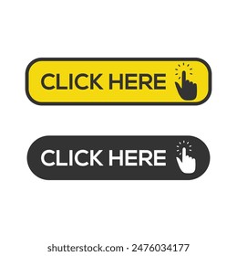 Botón Hacer clic con la mano haciendo clic en la Ilustración vectorial aislada sobre fondo blanco.