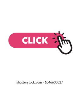 Click Button Hand Pointer Clicking Stock Vector (Royalty Free ...
