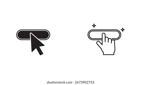 Clique no ícone de botão com o mouse e o cursor