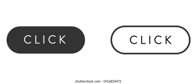 click button icon. click push button flat design