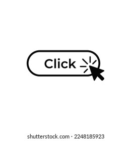 Click button icon, click sign vector.