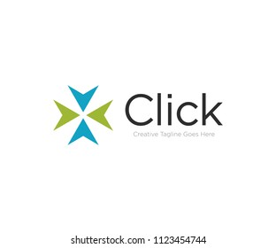 Click Button Logo Design Template Vector Icon