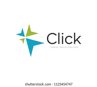 Click Button Logo Design Template Vector Icon