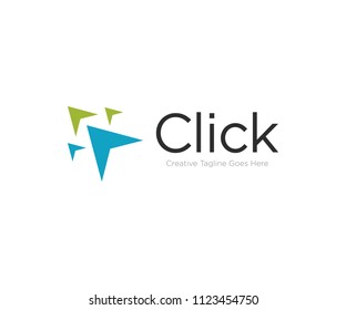 Click Button Logo Design Template Vector Icon
