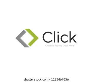 Click Button Logo Design Template Vector Icon