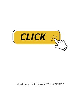 Click button vector illustration, click here button vectorized flat icon.