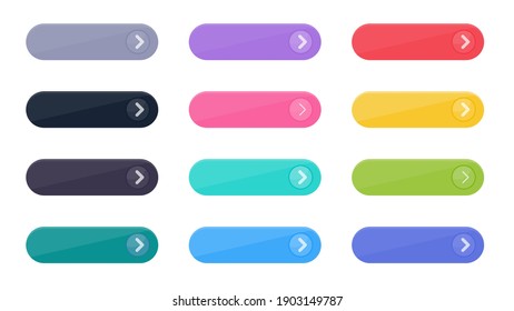Click Button Vector Set Simple website links Isolated on white background.