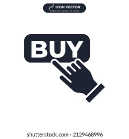 click buy button icon symbol template for graphic and web design collection logo vector illustration