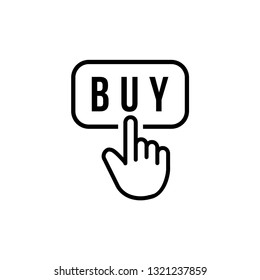 Click buy button icon vector.