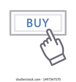 click buy colour line vector icon
