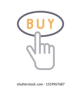 click buy colour line vector icon