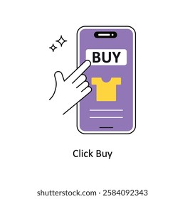 Click Buy Concept vector illustration.  isolated on white Background.
