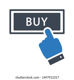 click buy glyph colour vector icon
