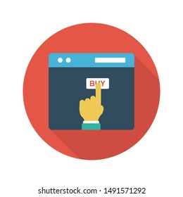 click buy glyph flat vector icon