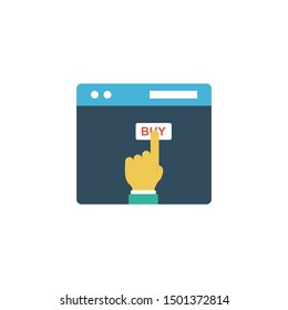 click buy glyph flat vector icon