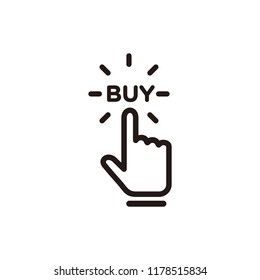 Click buy icon isolated on white background