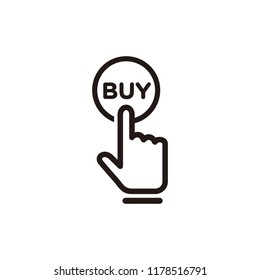 Click buy icon isolated on white background