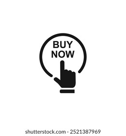 Clique em comprar ícone símbolo ilustração vetorial
