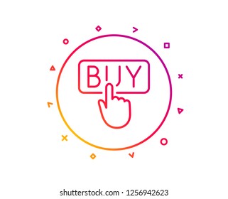 Click to Buy line icon. Online Shopping sign. E-commerce processing symbol. Gradient pattern line button. Buying icon design. Geometric shapes. Vector