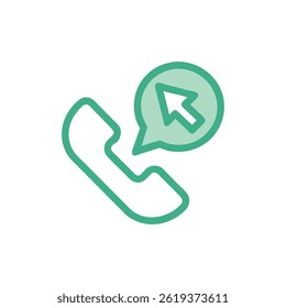 A click to call icon designed for telecommunication.