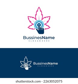 Haga clic en Plantilla vectorial del logotipo de Cannabis. Conceptos de diseño del logotipo de cannabis creativo