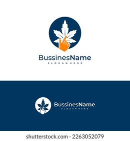 Haga clic en Plantilla vectorial del logotipo de Cannabis. Conceptos de diseño del logotipo de cannabis creativo