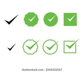 Click the check mark vector button,Vector Design Check Mark green tick Icon Set,Quality sign icon. 
Checklist symbol. Check the green tick mark,
Collection of check mark symbols