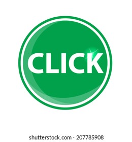Click circular icon green on white background