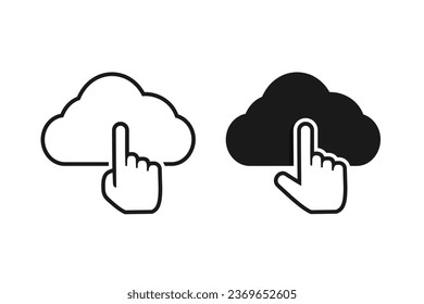 Haga clic en el icono de nube. Vector de ilustración