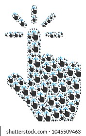 Click collage combined in the combination of click design elements. Vector iconized collage organized from simple items.