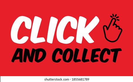 Click and collect banner, vector illustration