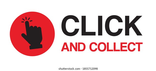 Click and collect banner, vector illustration