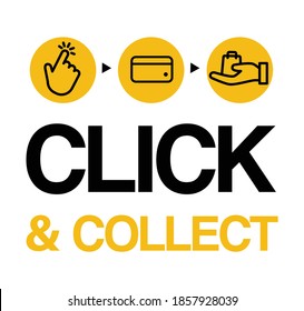 Click and collect banner, vector illustration