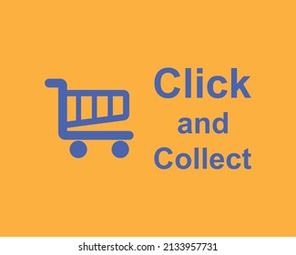 Click and collect black icon Click AND Collect vector illustration of Internet shopping