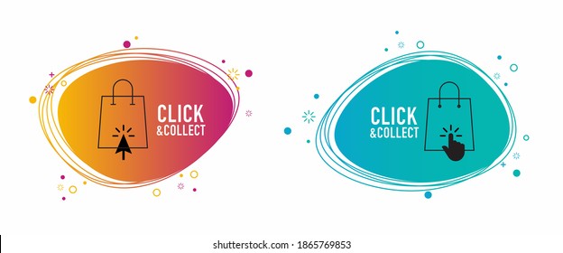 Click And Collect Bubble Vector Set