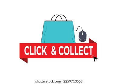 Click and collect and computer mouse pointer vector illustration