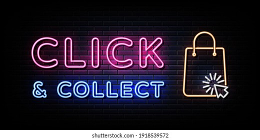 Click and collect with computer pointer sign